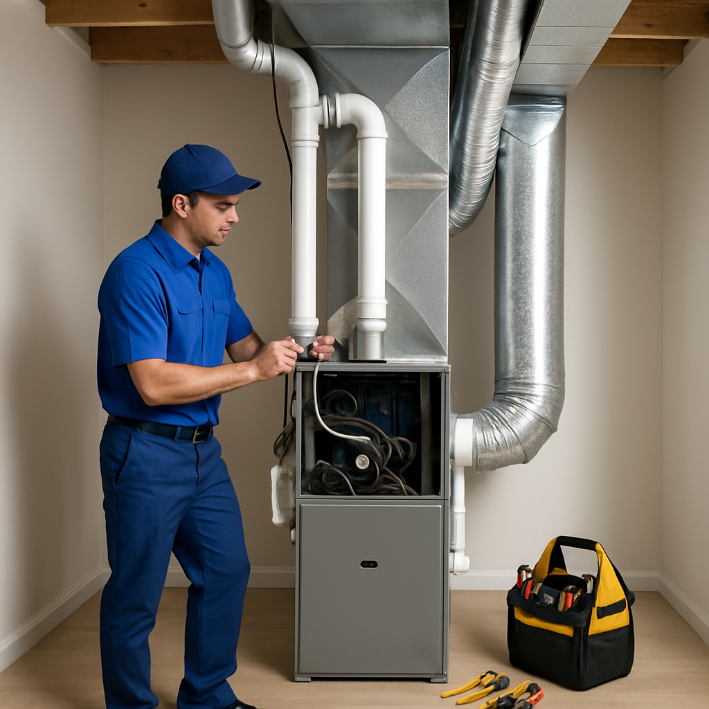 Astoria HVAC technician performing an installation