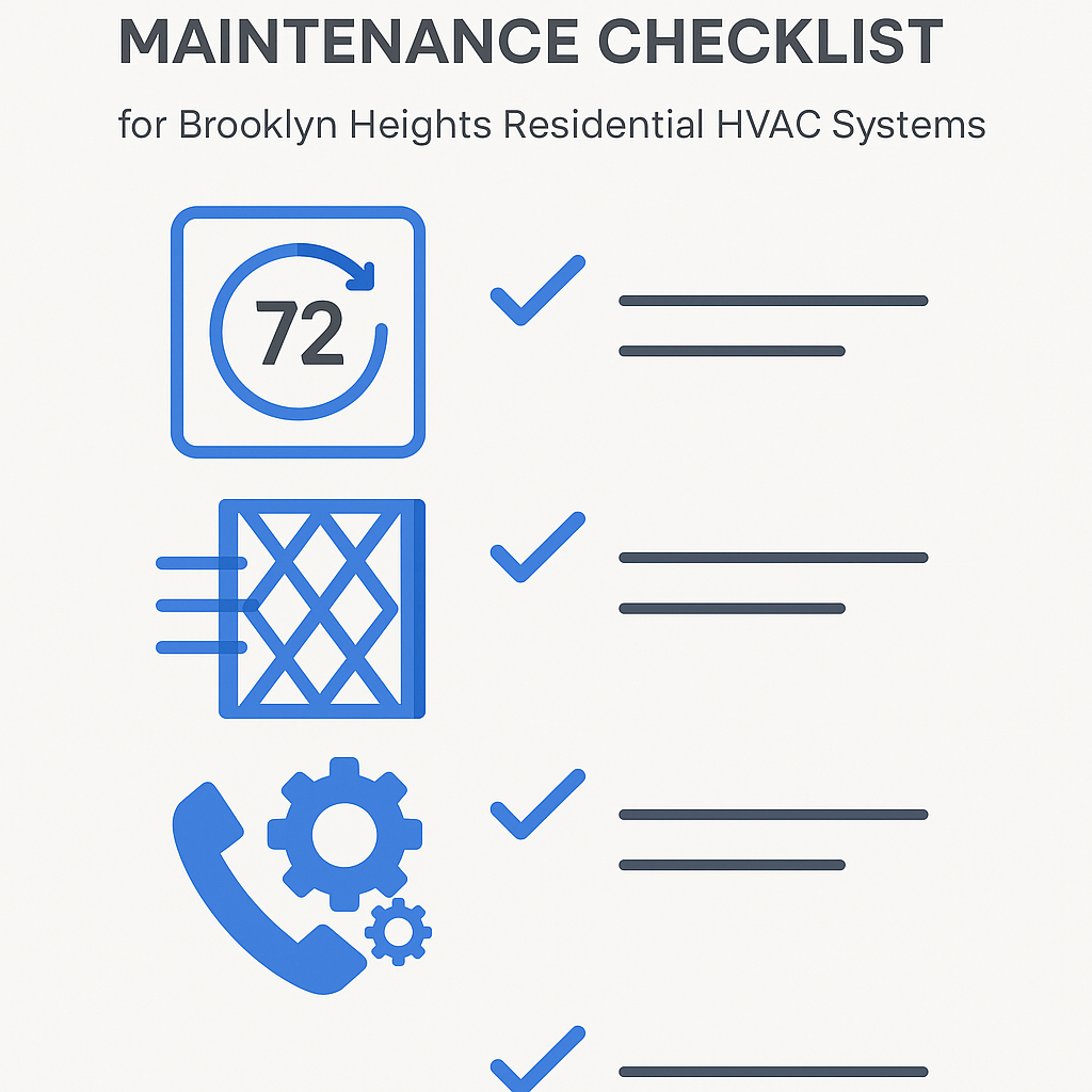 Infographic showing heating and cooling maintenance tips and smart thermostat benefits