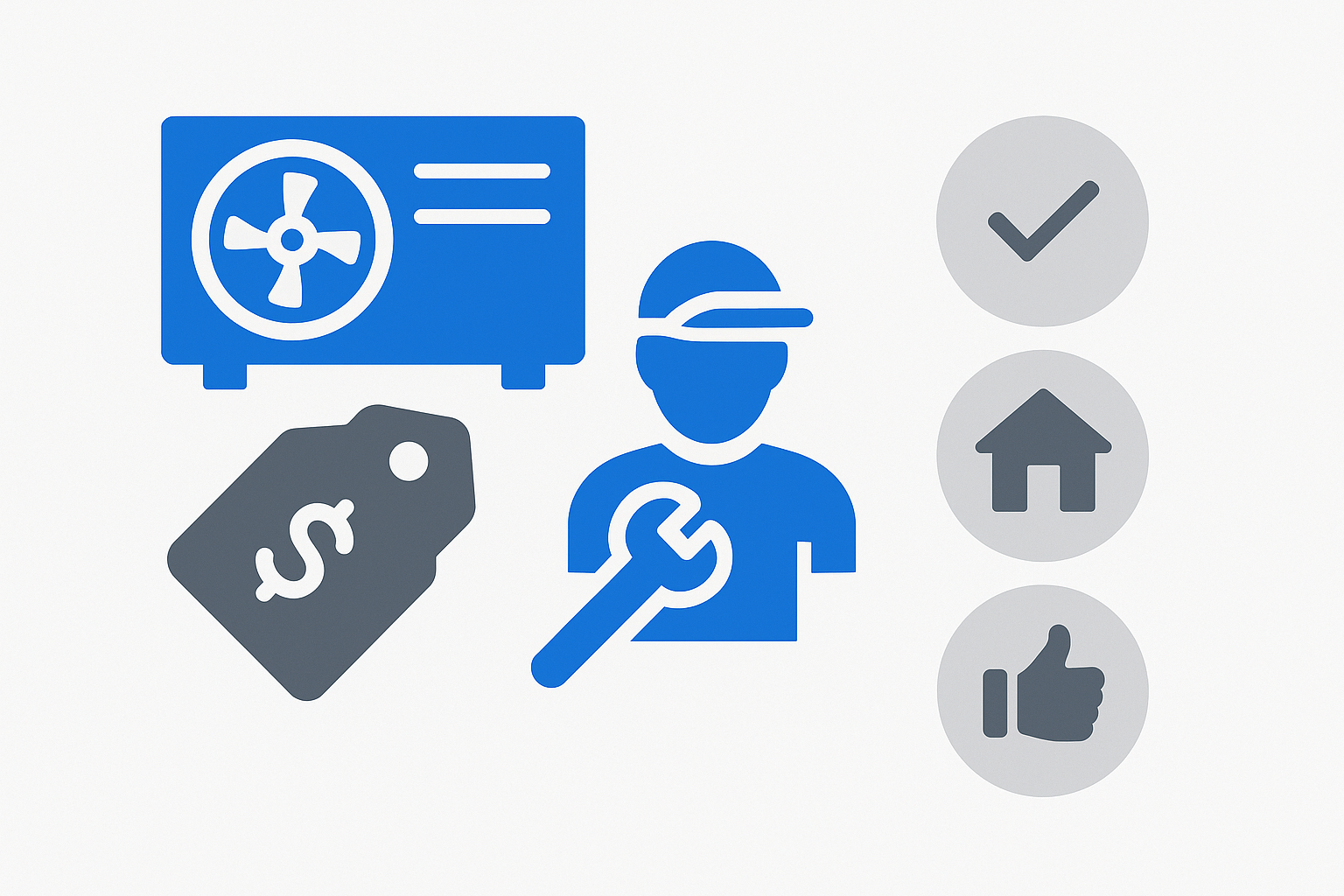 Infographic summarizing affordable HVAC service options and decision factors for Chelsea residents