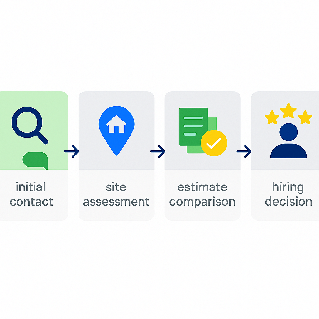 Step-by-step visual flow for selecting a local HVAC provider