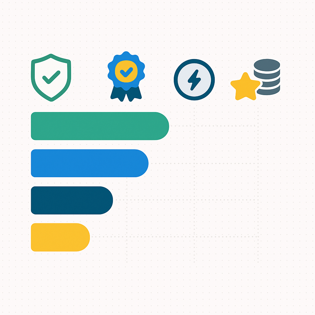 Icon-based comparison matrix showing homeowner priorities for HVAC contractors