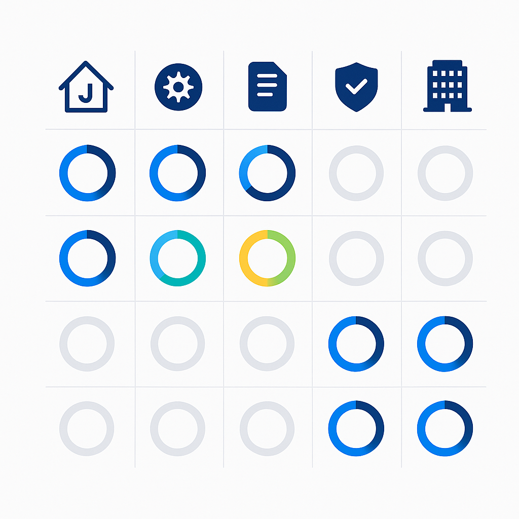 Comparison matrix showing certifications like Manual J, NATE, permit handling, and warranties