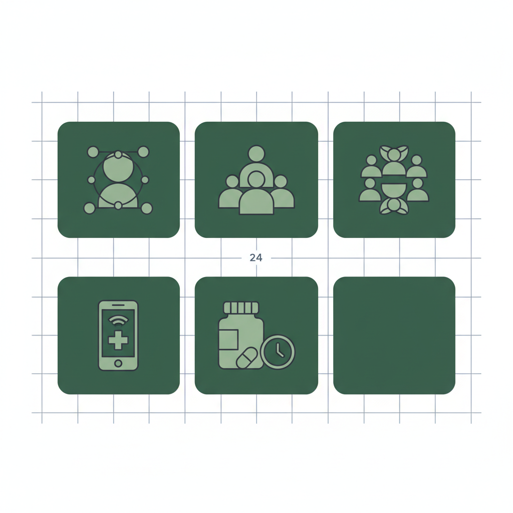 Icons representing counseling service types available in Meridian.