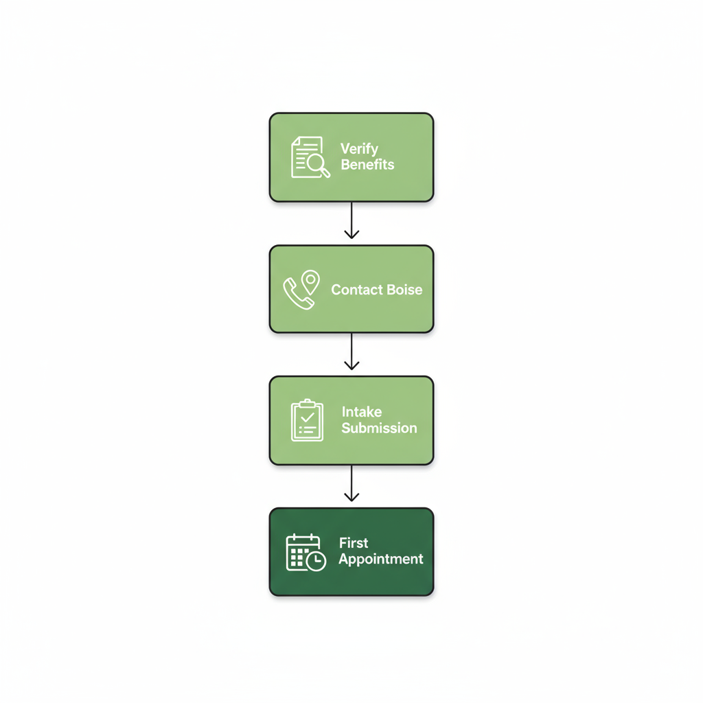 Recovery Ways Idaho intake process flow for Boise clients.