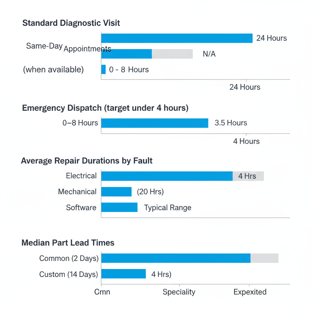 Data visualization depicting Sub Zero appliance repair response times and service outcomes in Manhattan.