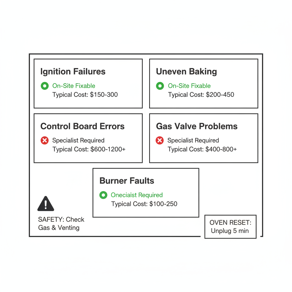 Infographic showing common Wolf stove faults, their causes, and solutions for New River residents.