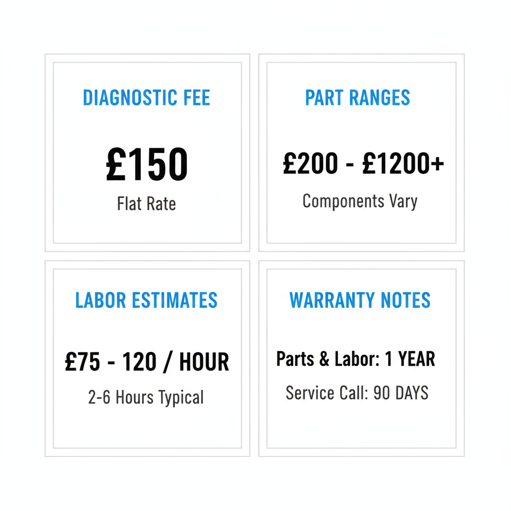 Infographic showing a breakdown of Sub-Zero appliance repair costs