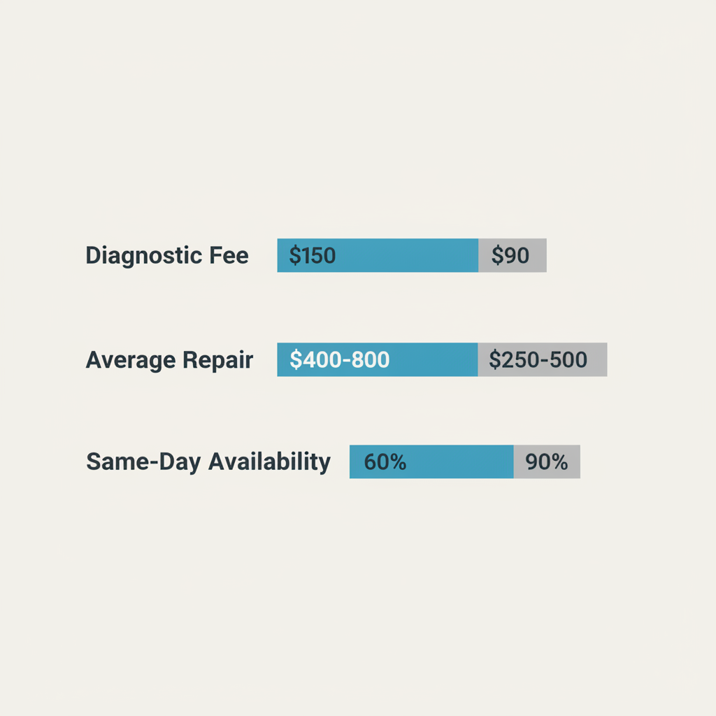 Data visualization showing typical repair costs and service availability for Sub-Zero appliances in Seattle.