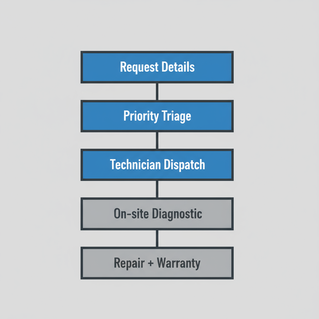 Five-step process for booking and receiving Wolf and Sub Zero appliance repair service
