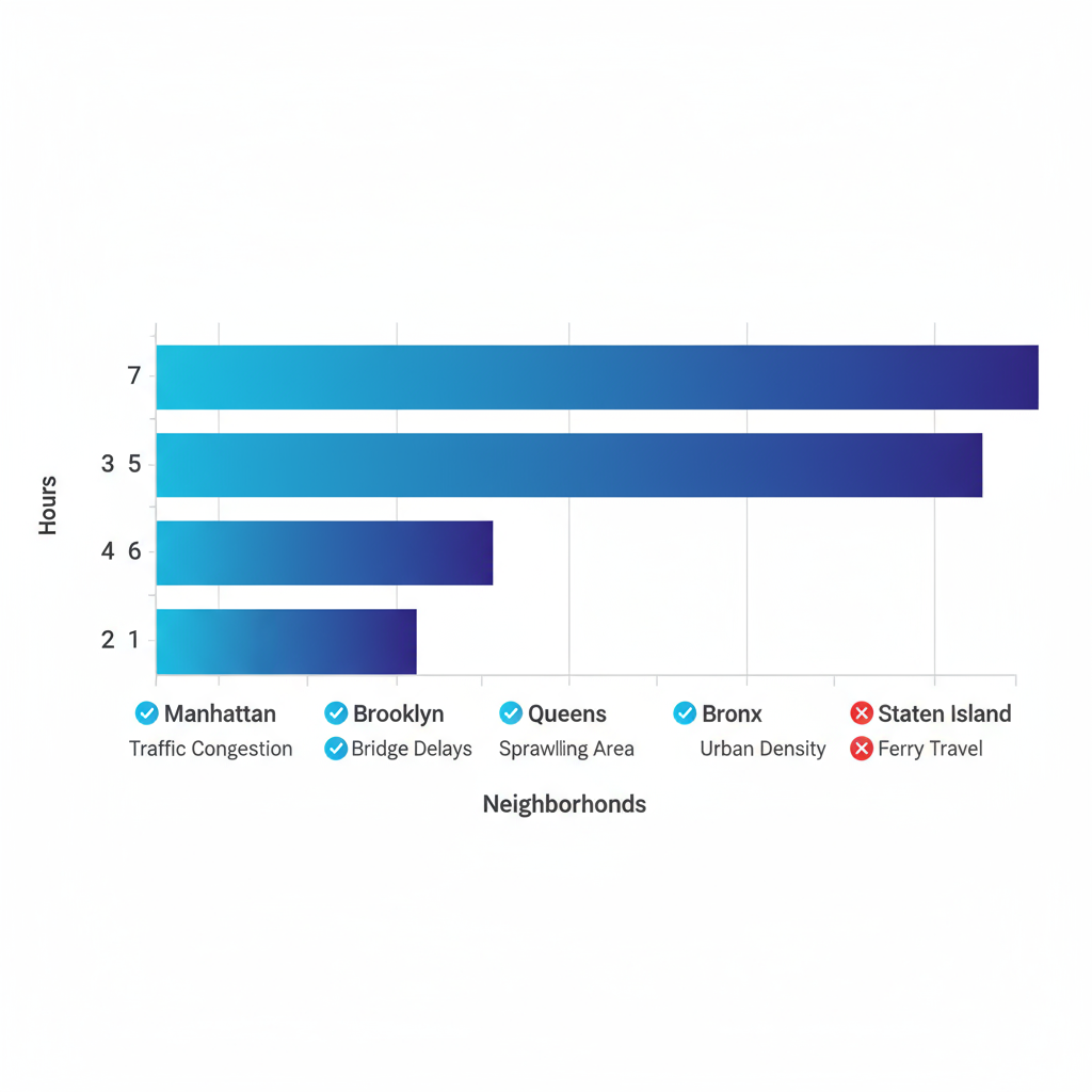 Bar chart showing average response times for Thermador gas range repairs in various New York City neighborhoods with availability icons