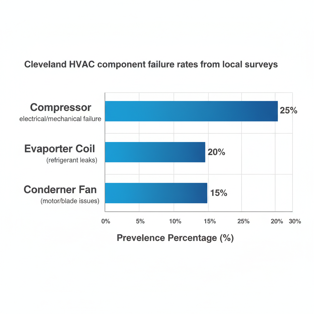 Bar chart showing failure rates of HVAC components in Cleveland homes