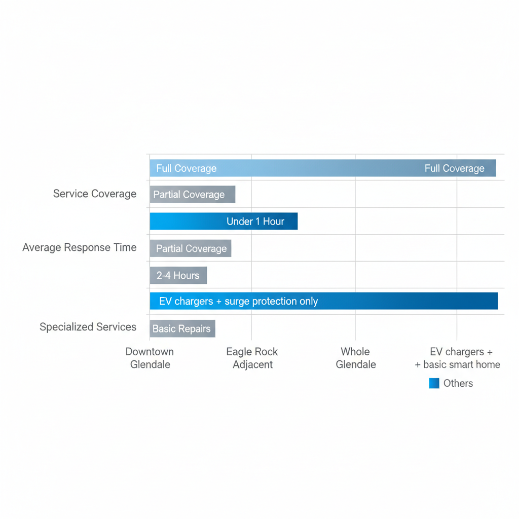 Horizontal bar chart visualizing electrical service comparisons across Glendale neighborhoods