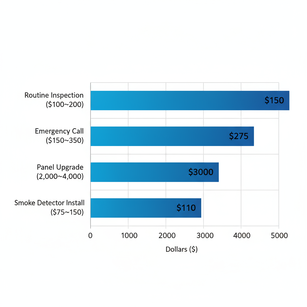Bar chart illustrating average costs for electrical maintenance services in Rancho Palos Verdes