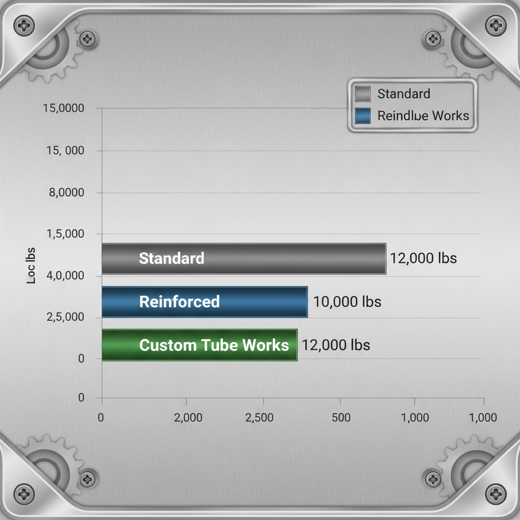 Bar chart comparing winch capacities of standard, reinforced, and Custom Tube Works front bumpers for Toyota 4Runner.