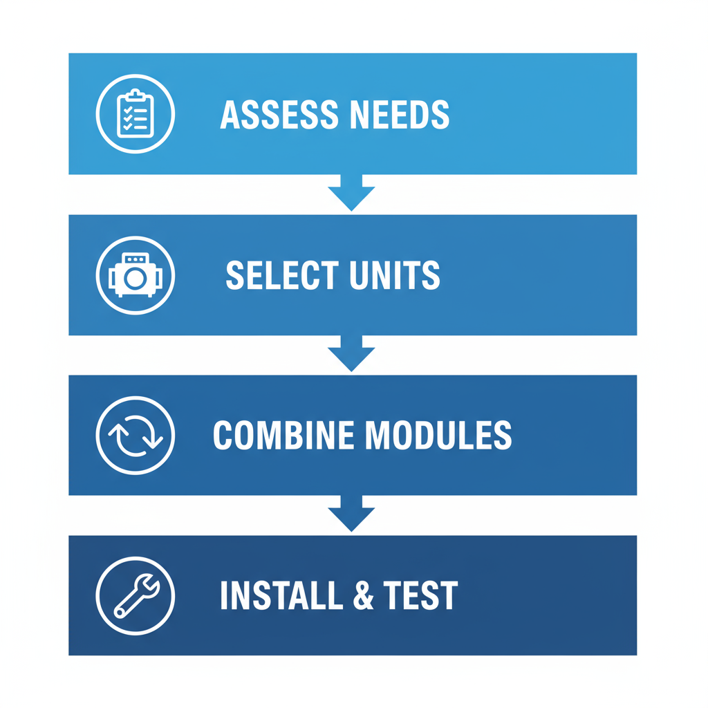 Vertical process flow diagram illustrating modular scaling to 4000 lbs ice production with Arctic-Temp systems