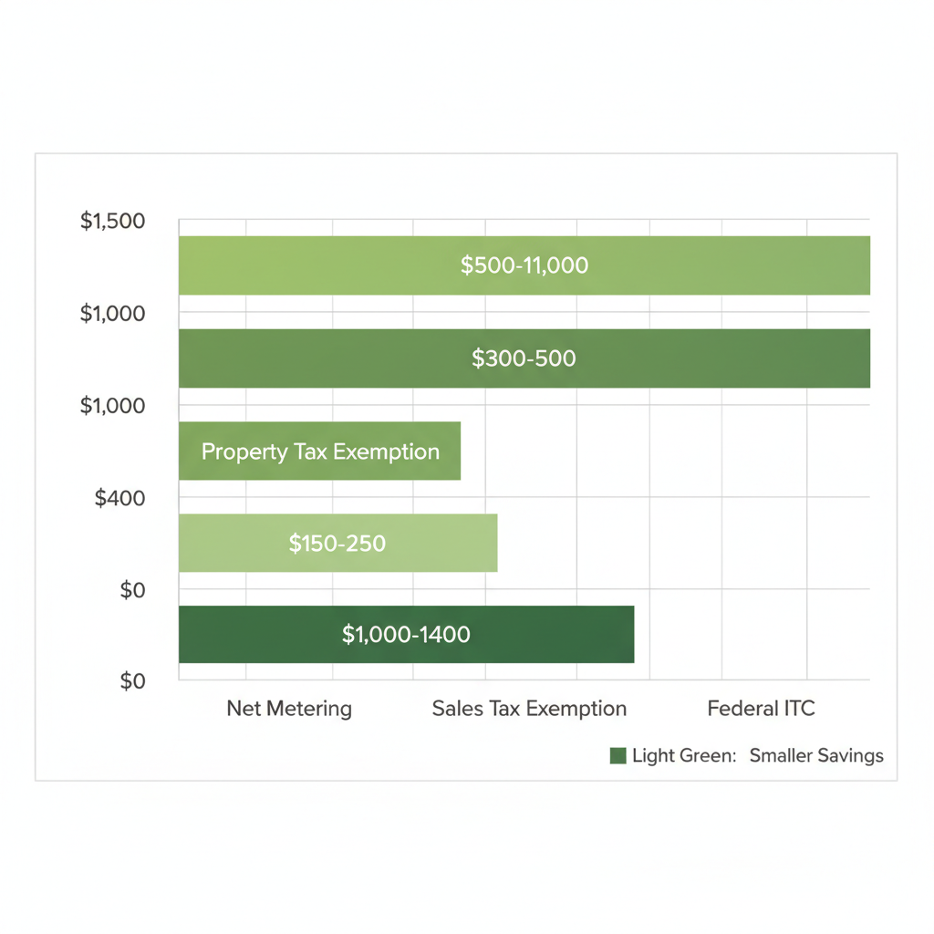 Horizontal Bar Chart Showing Estimated Annual Savings From Florida Solar Incentives For West Palm Beach Homes
