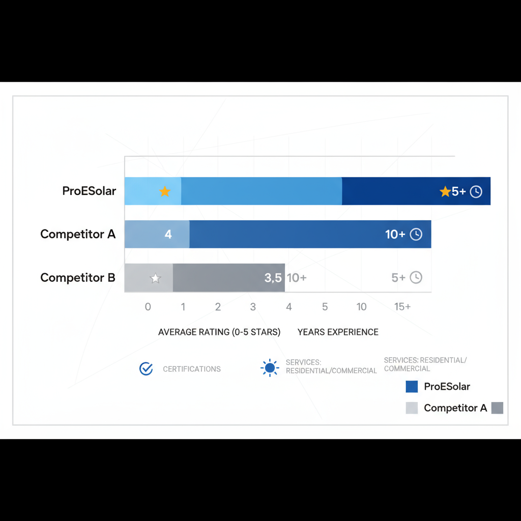 Horizontal Bar Chart Comparing Top Solar Installers In West Palm Beach By Rating And Experience