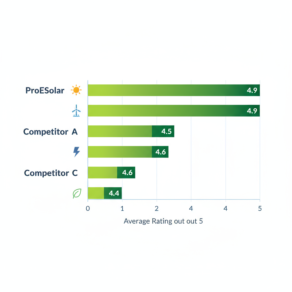 Horizontal Bar Chart Comparing Average Ratings Of Top Solar Companies In West Palm Beach