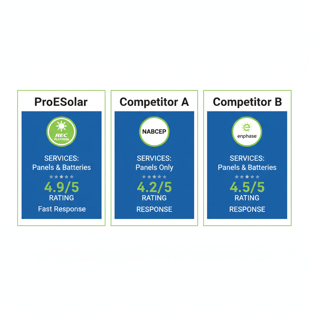 Infographic Comparing Top Solar Installers In Fort Myers By Certifications, Services, Ratings, And Response Times