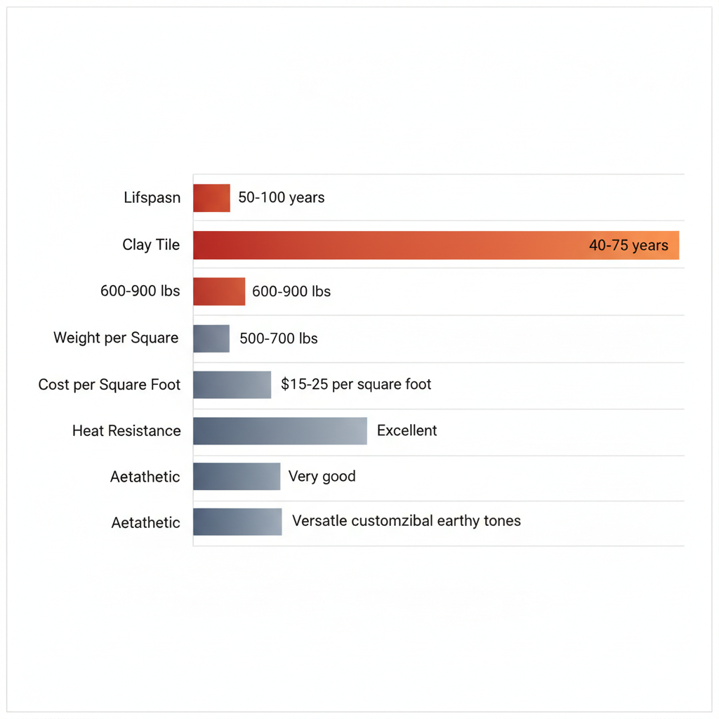 Horizontal bar chart comparing features of clay and concrete tile roofs for Phoenix homes