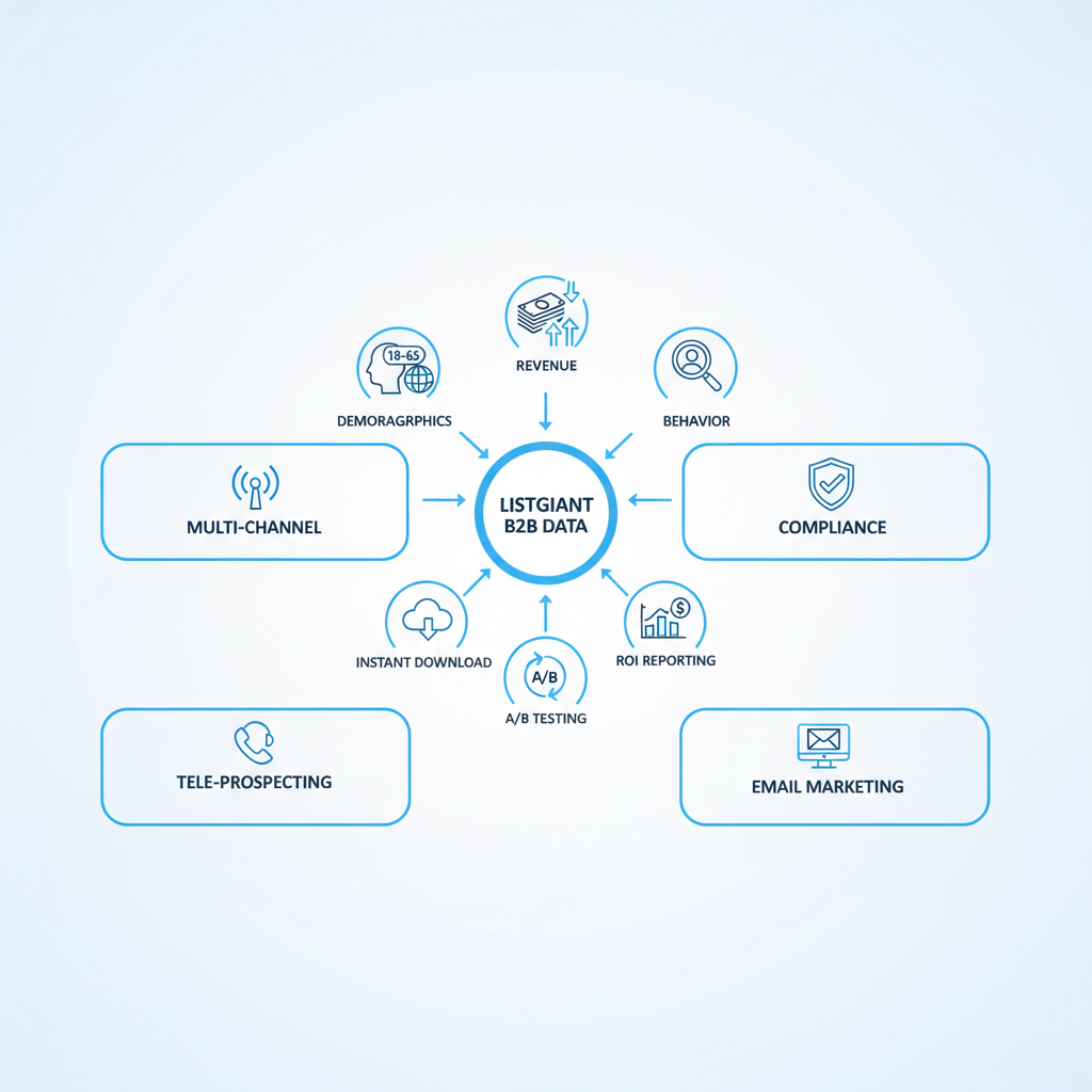 Infographic of telemarketing targeting strategies and campaign deployment steps for marketing lists