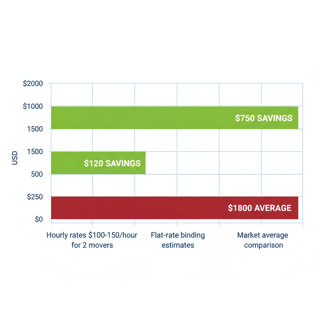 Horizontal bar chart illustrating cost savings of affordable local movers in Marietta, GA