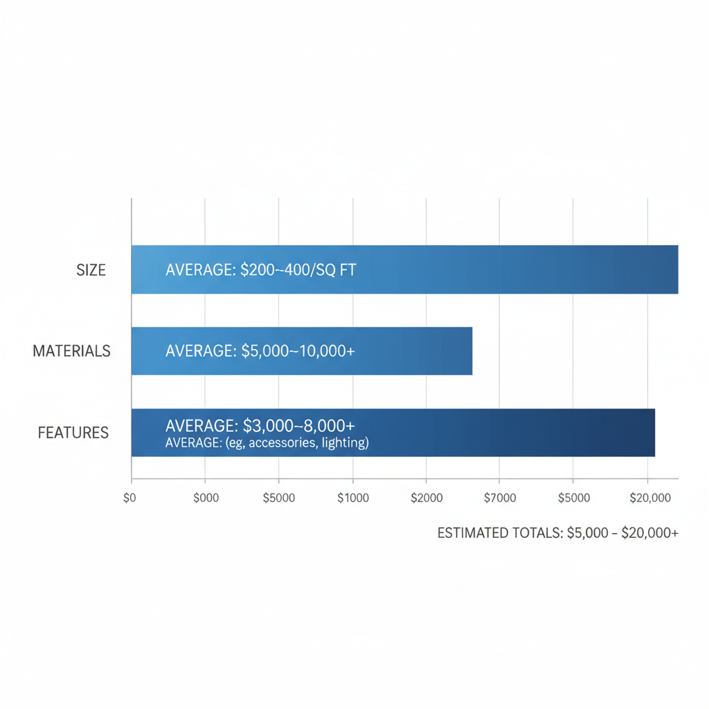 Horizontal bar chart illustrating cost factors including size, materials, and features for custom closets in West Palm Beach