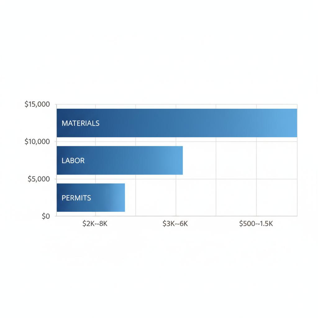 Horizontal bar chart of bathroom cabinet remodeling cost breakdown in West Palm Beach