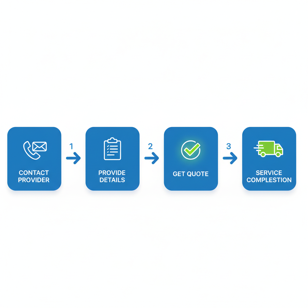 Process flow diagram illustrating four steps to access same-day lawn services