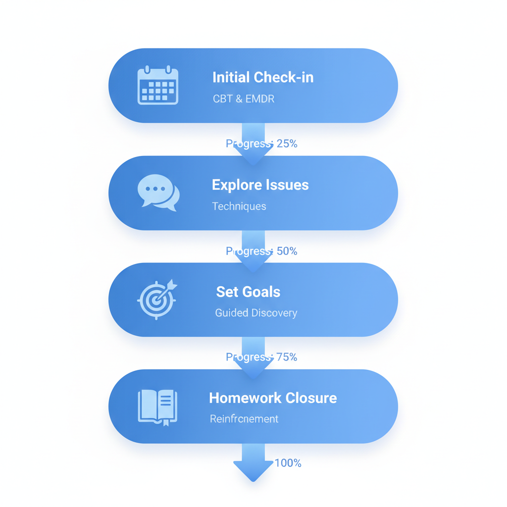 Diagram illustrating the four-step process of an individual counseling session