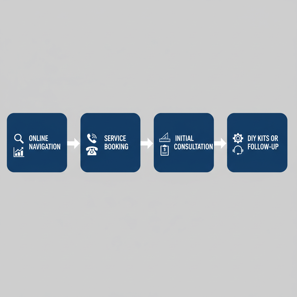 Horizontal process flow diagram outlining steps to access Dexter services locally