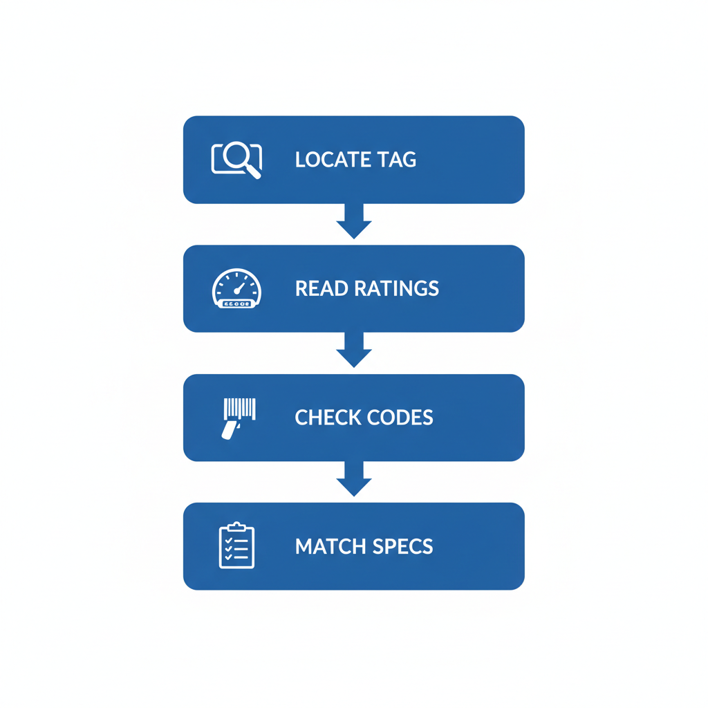 Vertical process flow illustrating steps to identify a Dexter axle system
