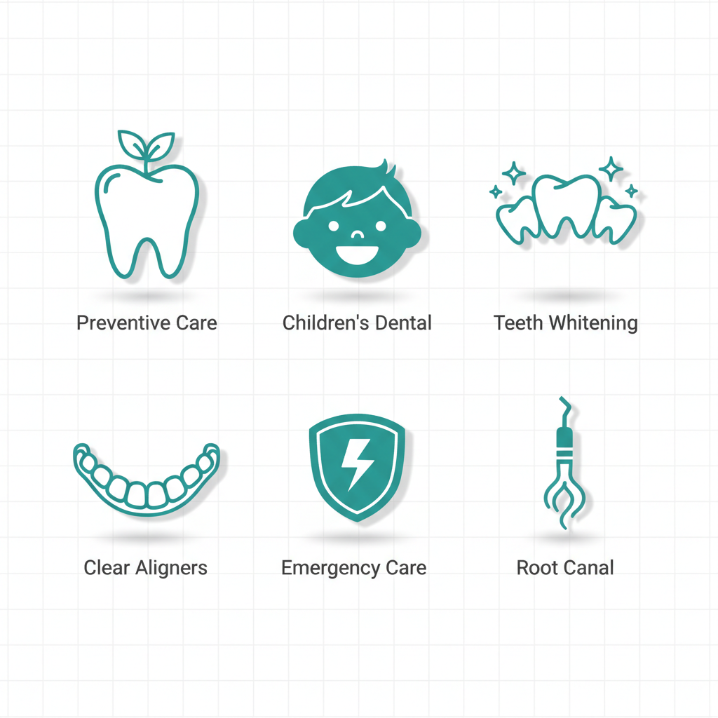 Icons grid for selecting dental services at Altus Dental Clinic
