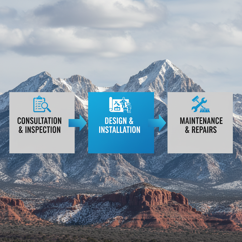 Process flow diagram showing stages of building envelope contracting