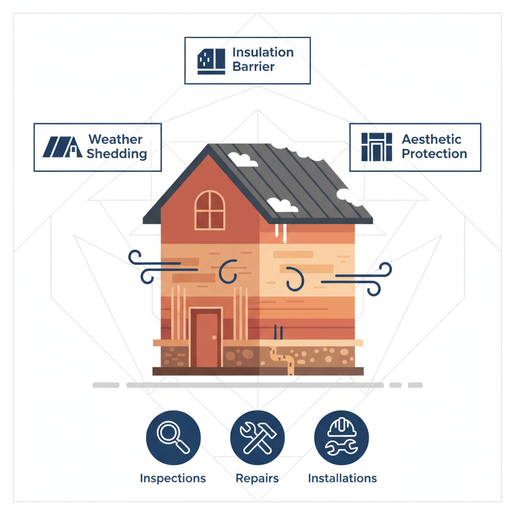 Infographic illustrating core building envelope components