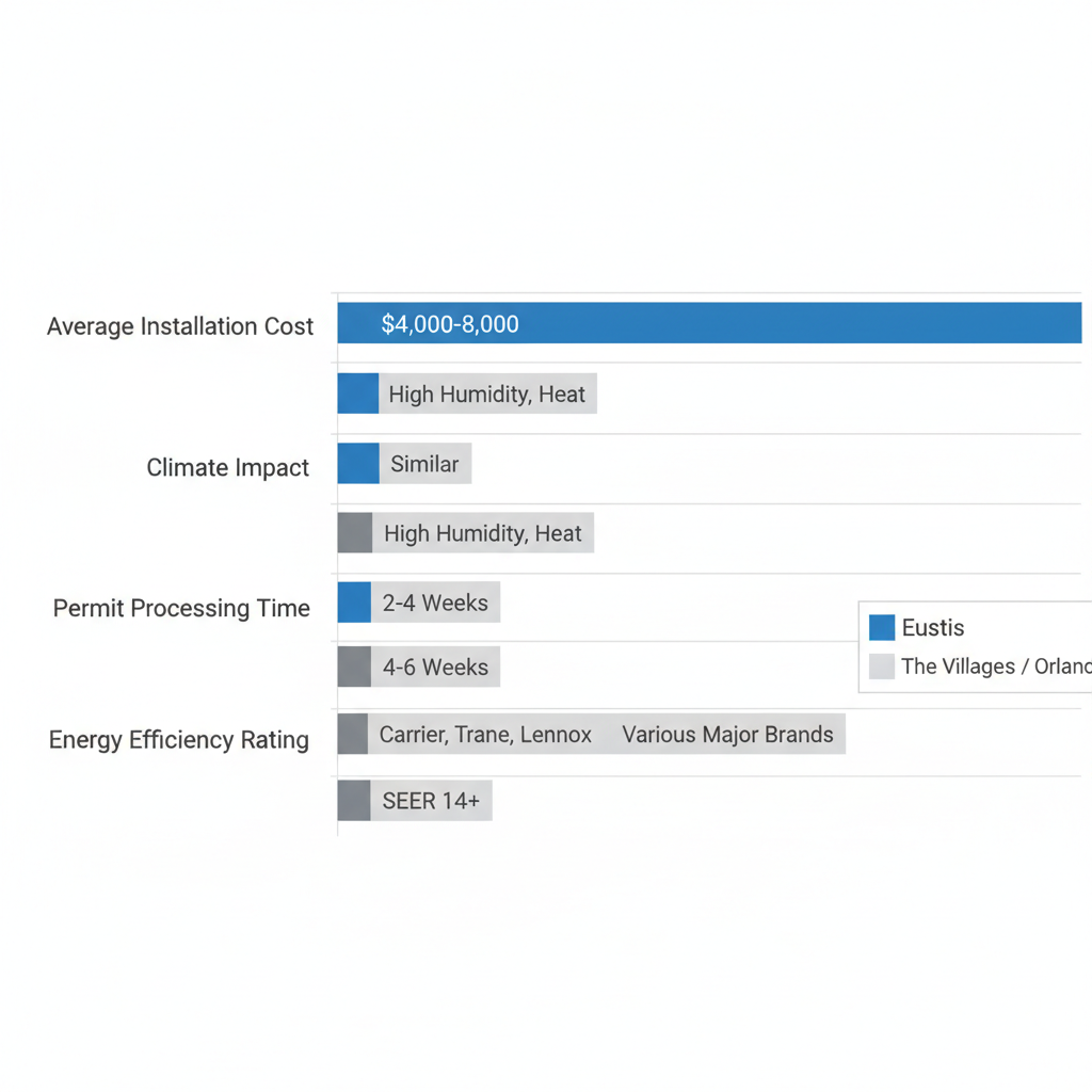Bar chart comparing AC installation factors across Central Florida areas