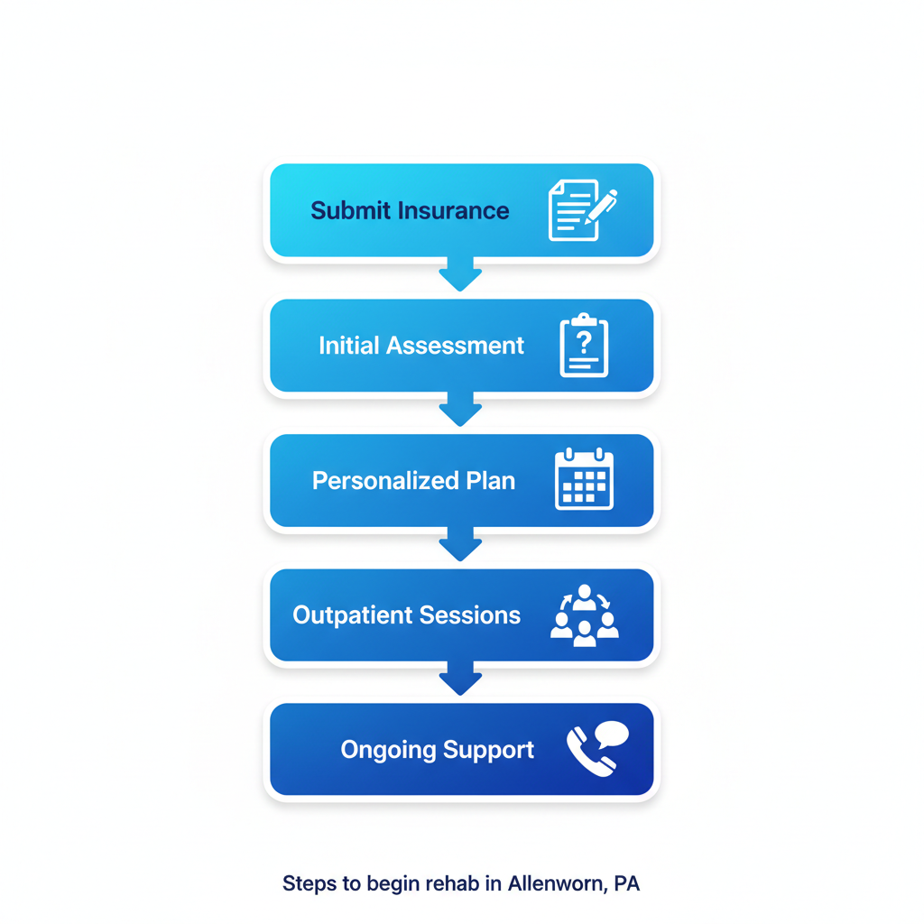 Step-by-step vertical process flow for starting rehab in Allentown, Pennsylvania