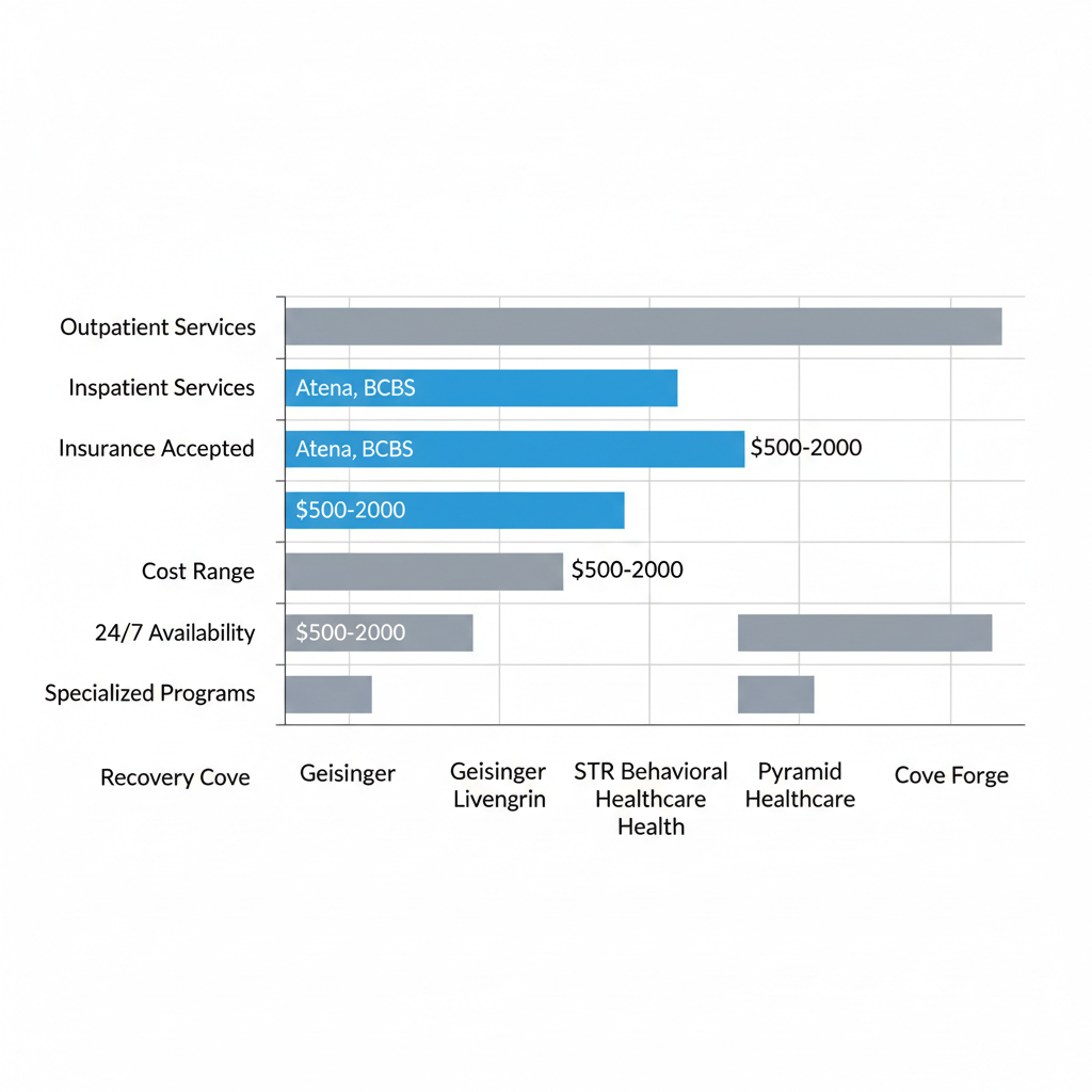 Horizontal bar chart comparing addiction treatment providers in Allentown across key service metrics