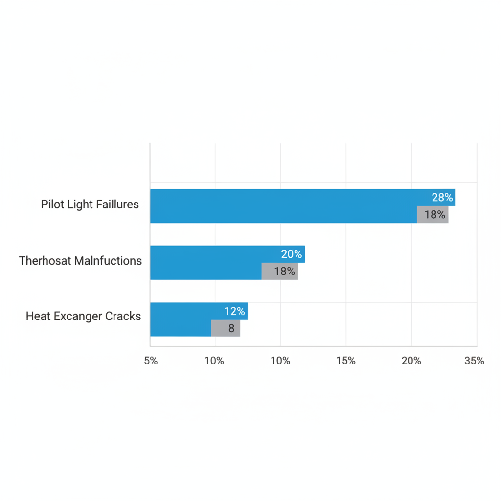 Horizontal bar chart comparing common furnace issues in Minneapolis versus national averages