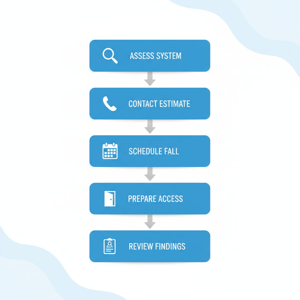 Steps to schedule a furnace inspection process flow