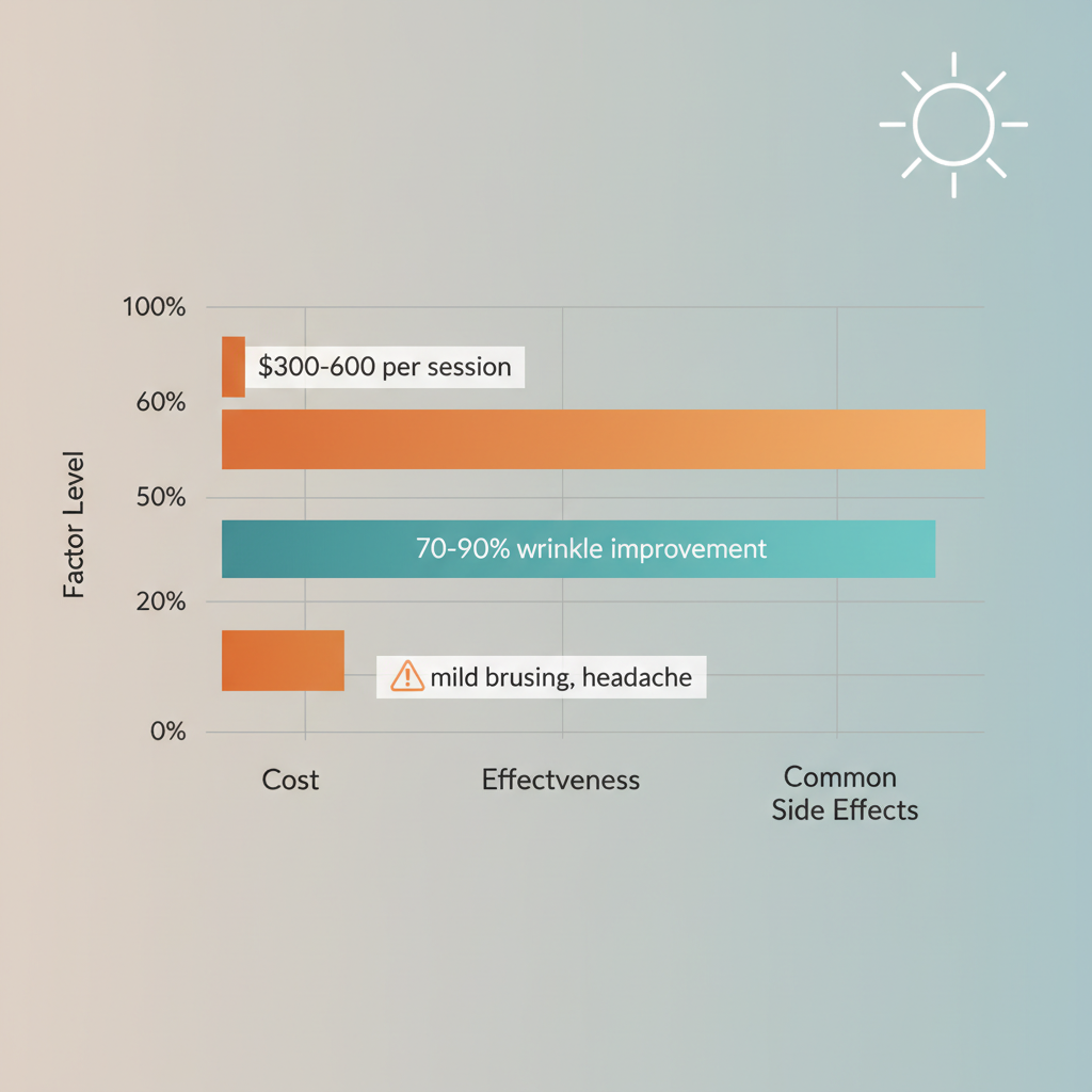 Horizontal bar chart displaying cost, effectiveness, and side effects of Botox in Harbour Island, Florida