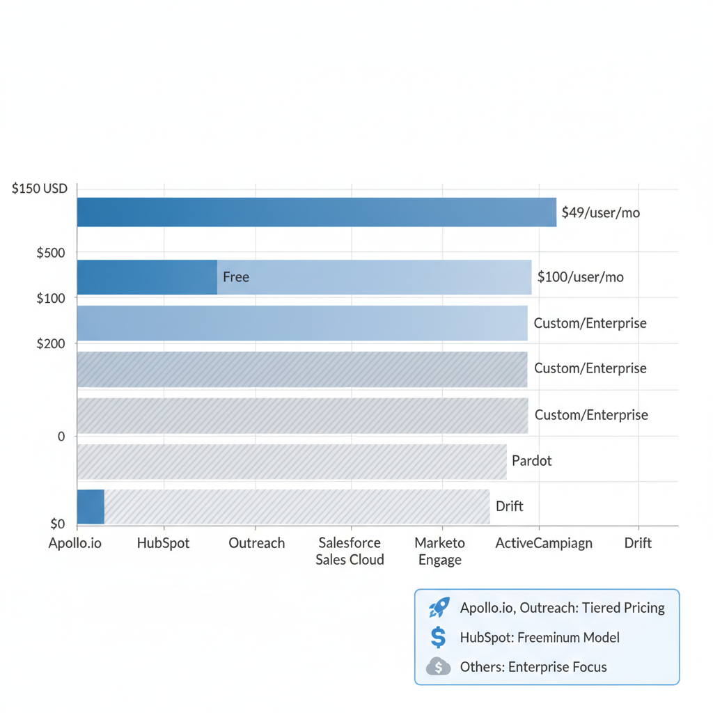 Horizontal bar chart illustrating price comparison of leading B2B SaaS lead generation tools
