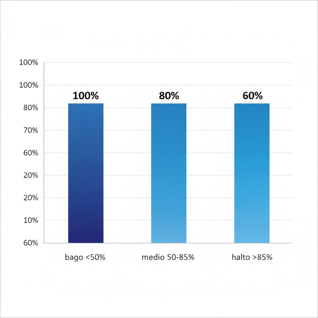 Gráfico de barras verticales ilustrando el impacto de diferentes niveles de humedad en la adhesión de recubrimientos, con porcentajes exactos en entornos venezolanos.