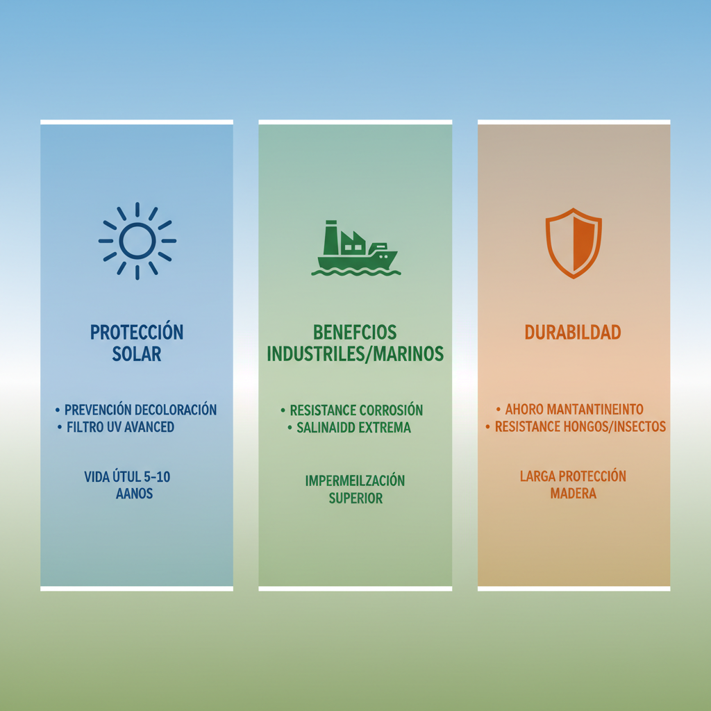 Infografu00eda comparativa de ventajas del barniz con resistencia UV