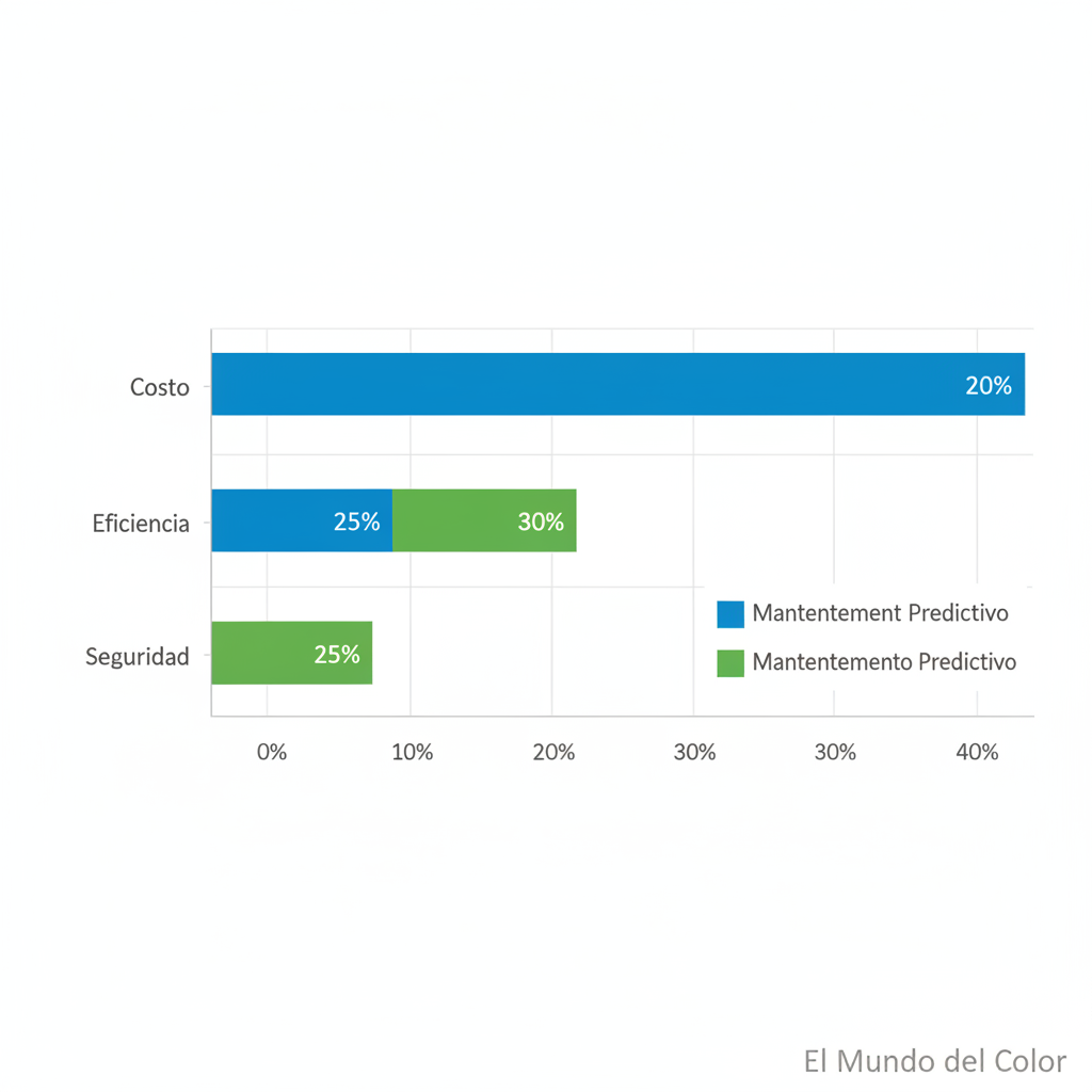 Gráfico comparativo de beneficios del mantenimiento predictivo y preventivo en entornos industriales venezolanos