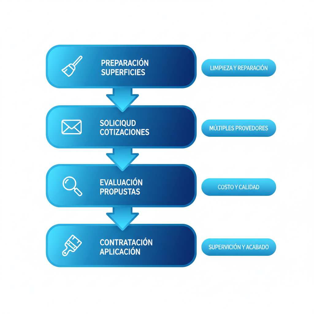 Diagrama de flujo de etapas para proyectos de pintura