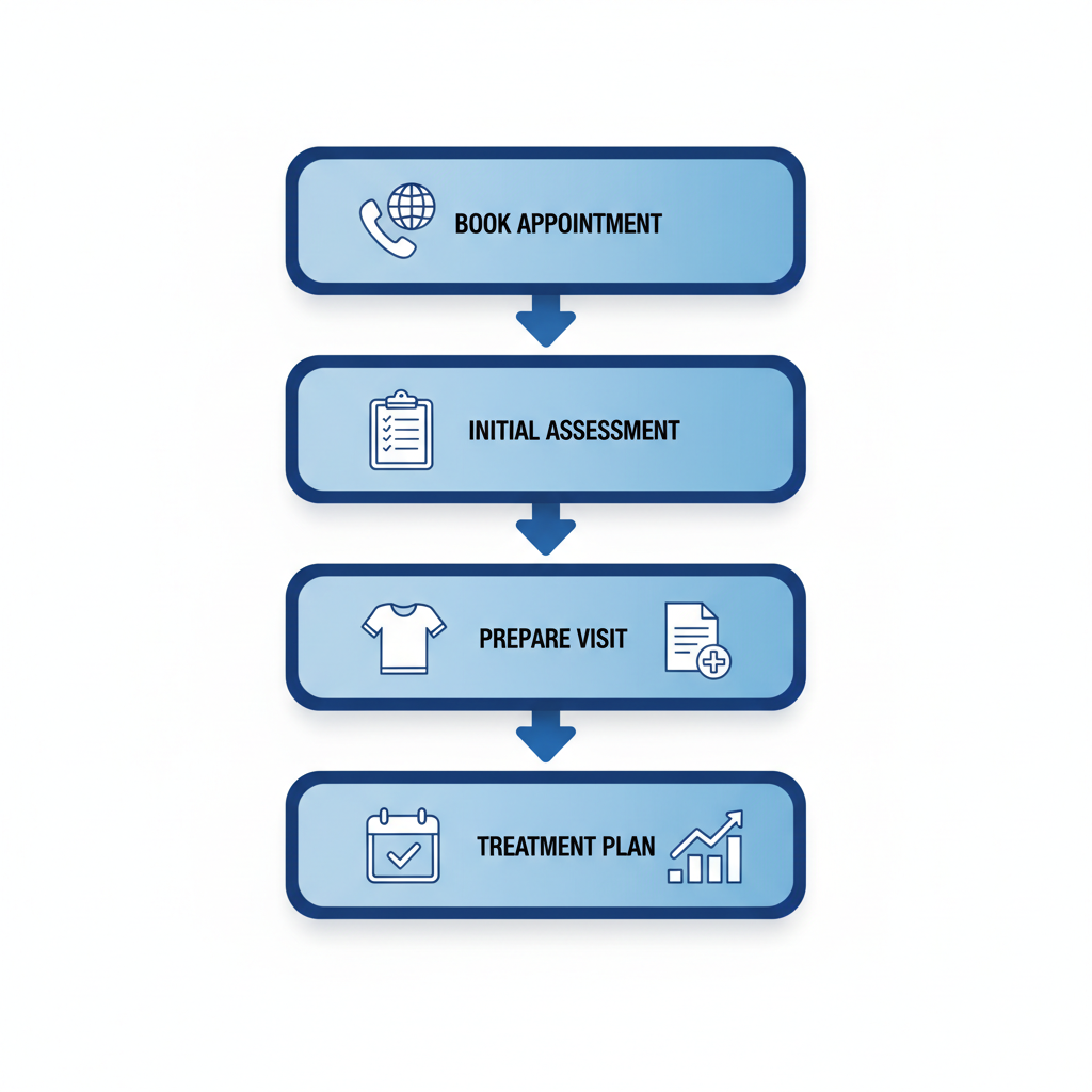 Infographic comparing physiotherapy services across South Edmonton, Central Edmonton, and Sherwood Park areas, including accessibility, typical services, weekend availability, and specialized focus.