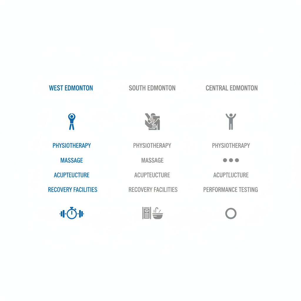 Infographic comparing chiropractic services accessibility in West Edmonton versus other areas of Edmonton