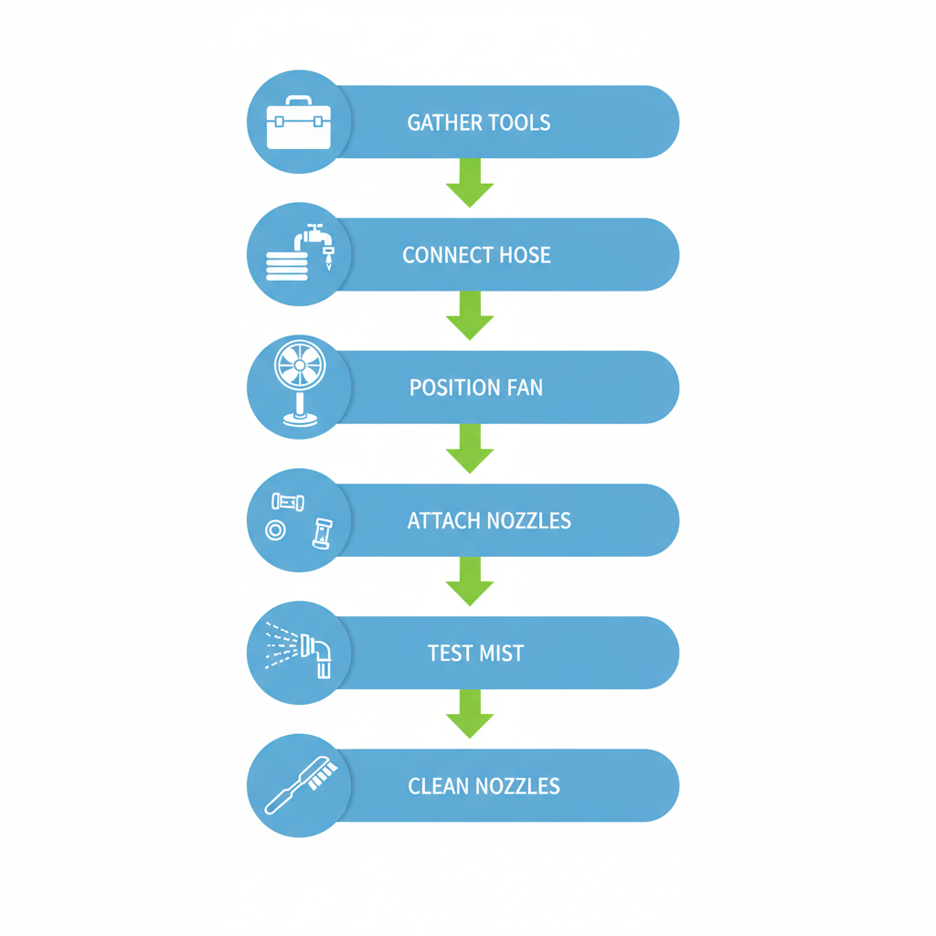 Process flow diagram for installing misting fans