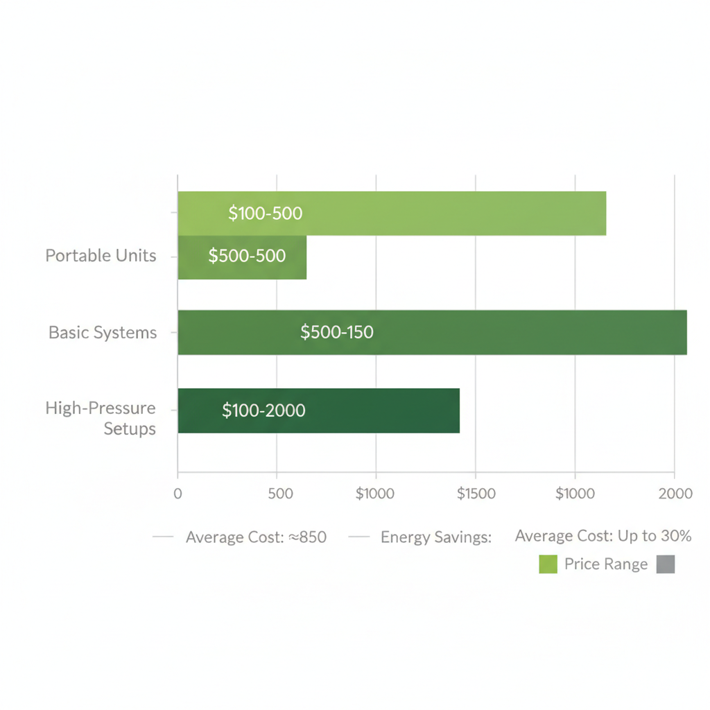 Horizontal bar chart showing price ranges for different types of outdoor misting fans from Cool-Off.